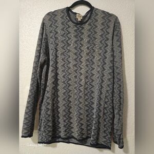 Armani Collezioni Blue and Gray Striped Sweater